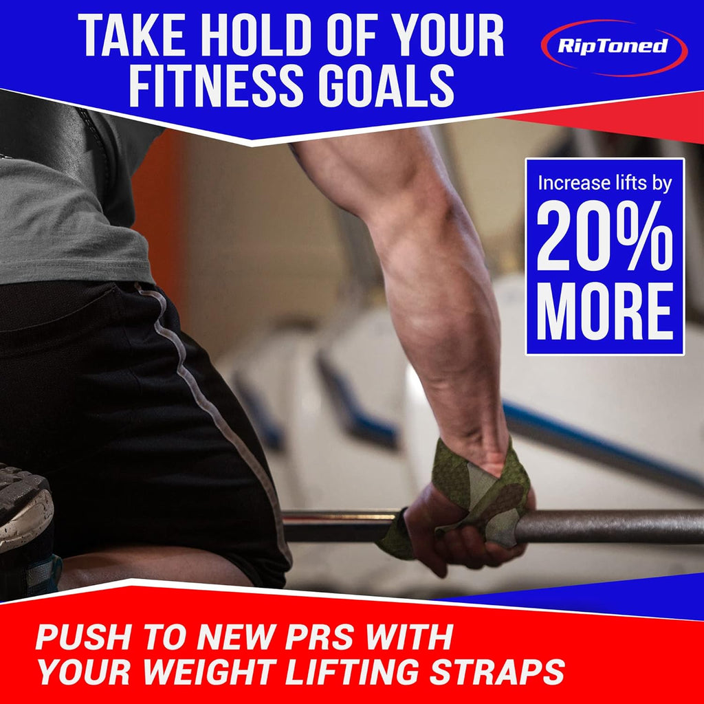 Rip Toned Performance Wrist Straps - 23" Padded Weightlifting Straps for Men & Women | Ideal for Deadlifts & Strength Training