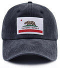 California State Flag Patch Hat – California Bear Baseball Cap, Black, One Size