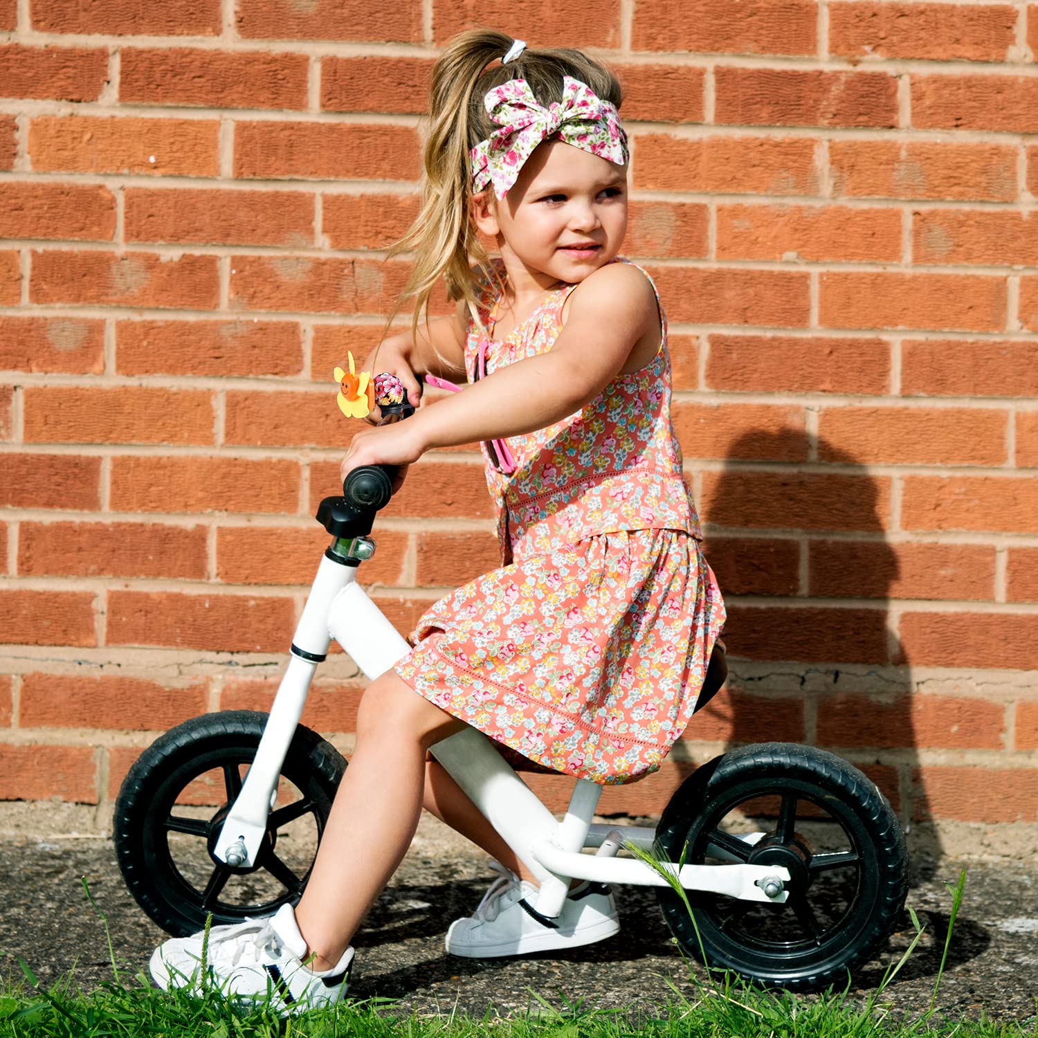 ONIPAX Sun Smile Windmill Bike Bell Flower Propeller for Adults or Kids Boys Girls Mountain/Road Bike/Scooters