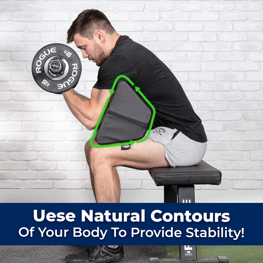 Preacher Pad by ABMAT- Portable Preacher Curl Bench, Barbell & Dumbbell Biceps Triceps Isolator, Seated Arm Isolated Barbell Dumbbell Biceps Station Home Gym