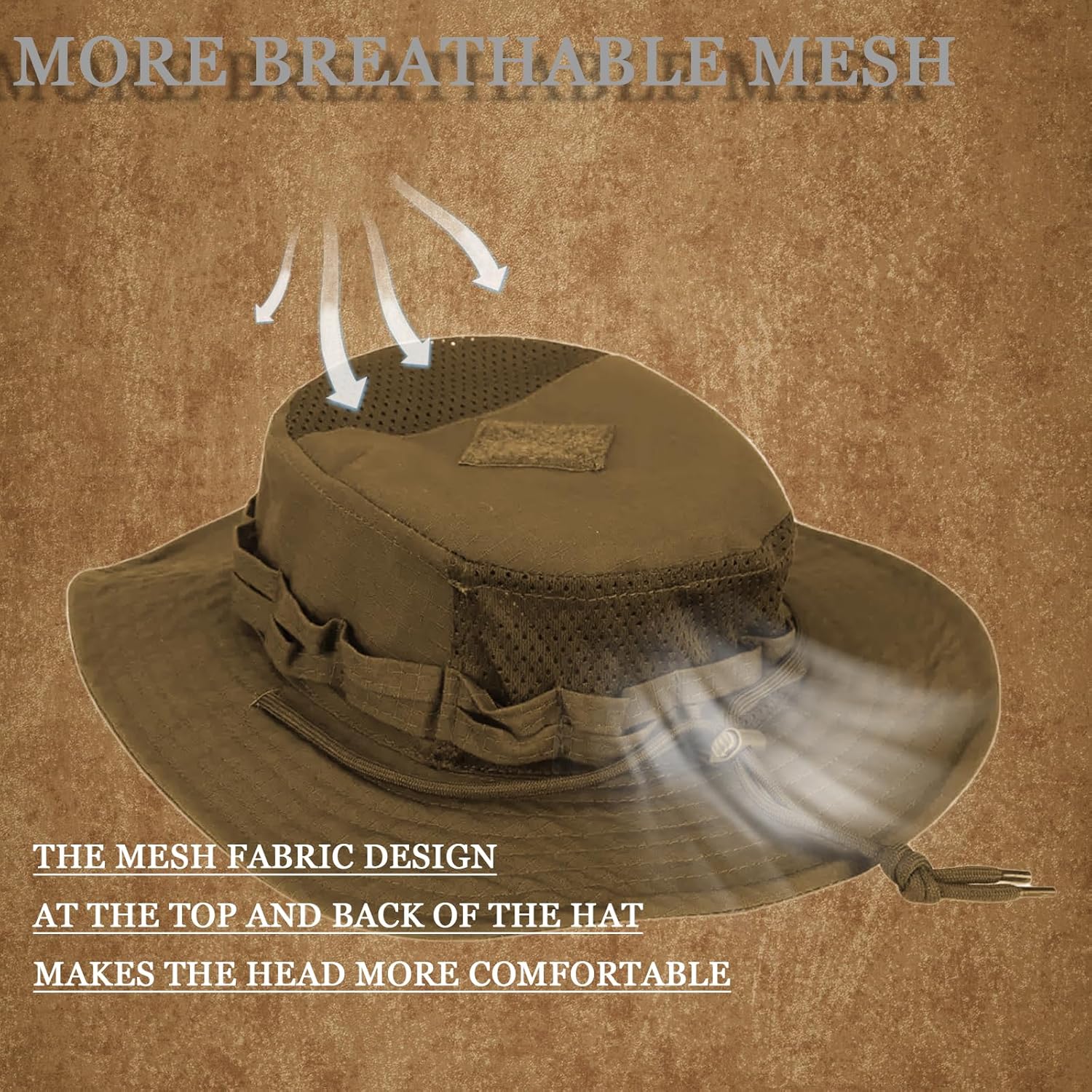 Sun Hat Breathable Boonie Hats for Men Women Fishing Safari Bucket Hat Cap Hunting Outdoor Hiking Camping
