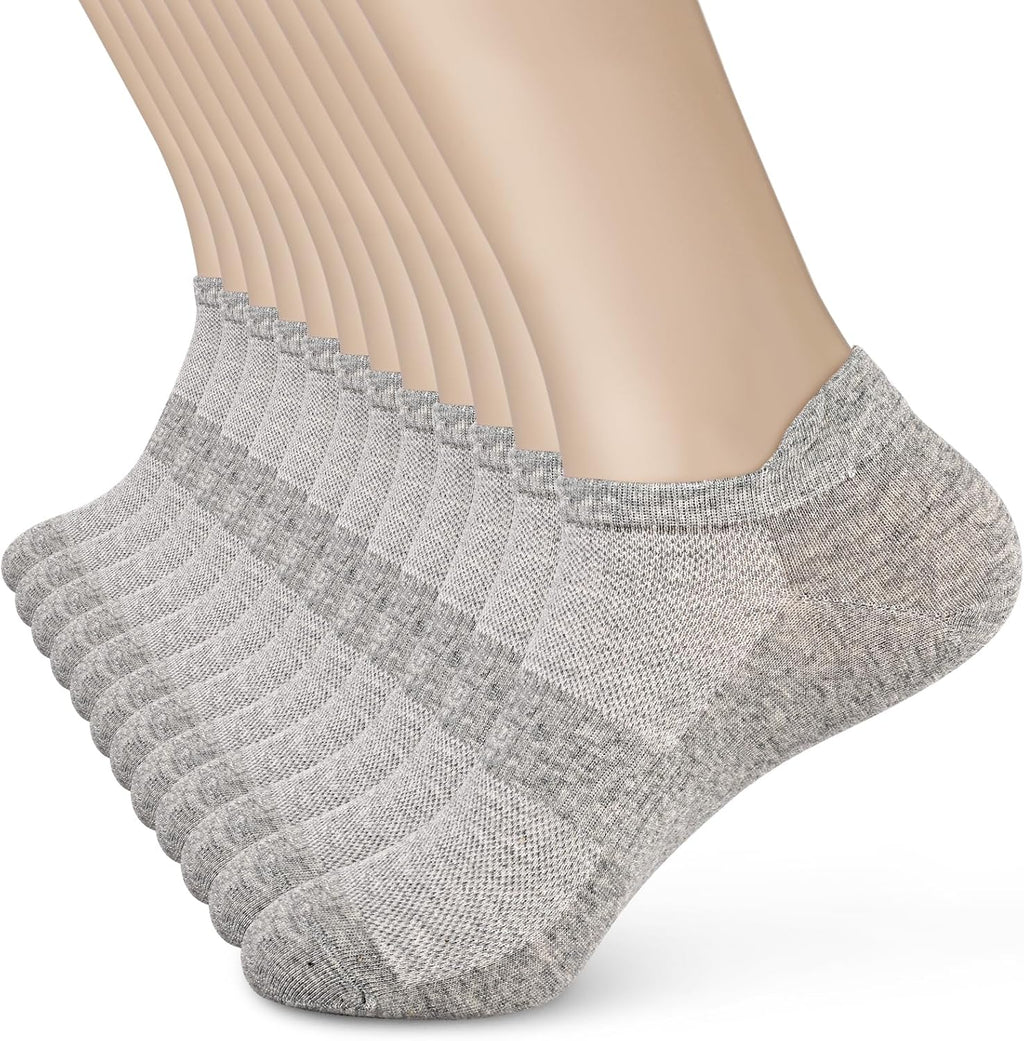 Sallking Women's Ankle Cotton Socks - Soft No-Show Athletic Running Socks | 6 Pairs in White