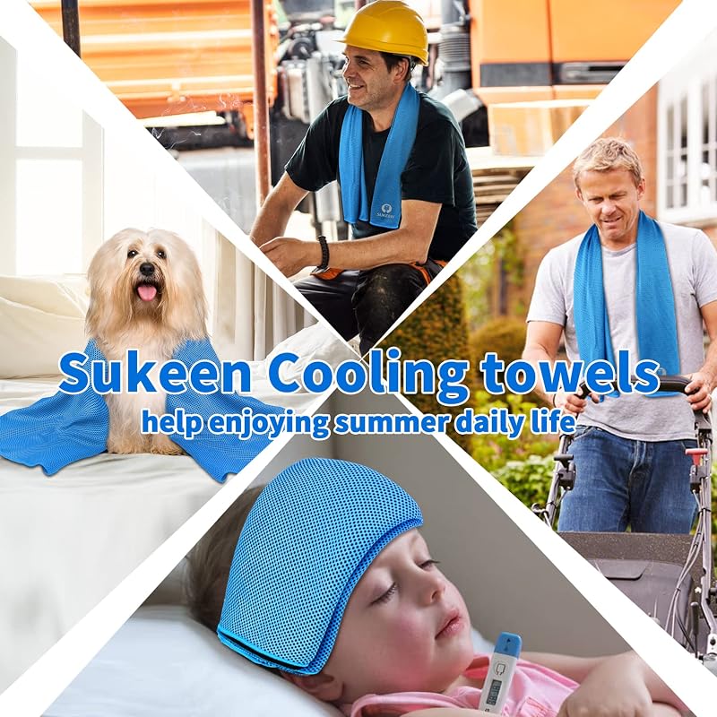 Sukeen Cooling Towel 40x12 in with Colorful Variants - Chilly Sports Towel for Yoga, Golf, Gym, Running