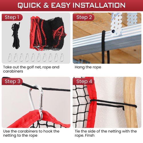 FRANKTECH Golf Netting, 10ft, 15ft, 20ft Sports Netting - Heavy Duty High Impact Multi-Sport Practice Net for Golf, Baseball, Soccer, Hockey, Lacrosse, Backyard Driving & Training Barrier