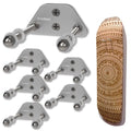 ATOOMTUZS Skateboard Wall Mount Display(6 Packs)-Aluminum Ramp Shape Skateboard Deck Wall Mount with Two Screw Holes for Horizontal and Vertical Hanging Skateboard Display Decor