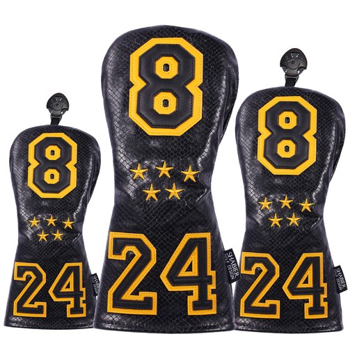 SHABIER Golf Sports Style Golf Wood Club Headcover Fairway Cover for #5 Head Club (Black 24 Fairway Cover)