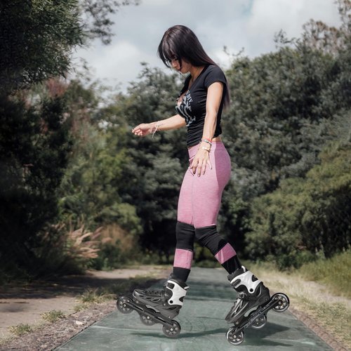PAPAISON Adult Adjustable Inline Skates for Men Women with 3 100mm Wheels, Outdoor Blades Female Male Fitness Speed Racing Skates, Roller Skates for Teens Boys Girls