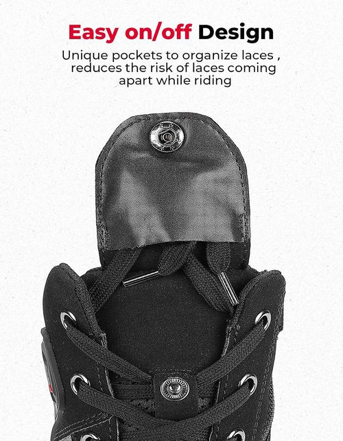 KEMIMOTO Motorcycle Boots - High Top Protective Gear with Thick Heel | Anti-Slip Microfiber Leather for Men