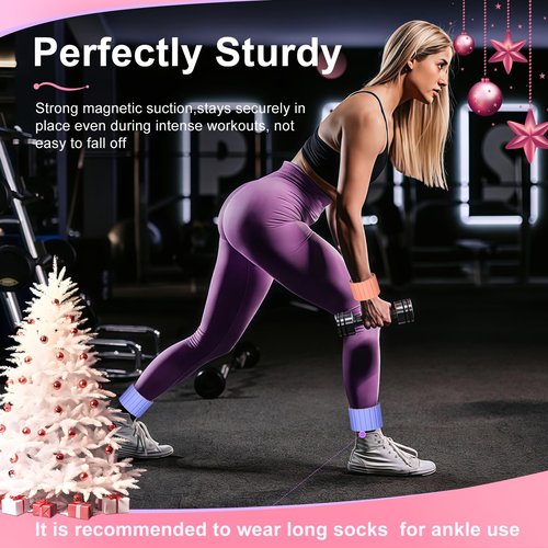 Lxlivn 2025 Upgraded Magnetic Ankle Weights for Women, Wrist Weights,Silicone (Waterproof), Non-Slip, Easy Wear, Adjustable (Men & Women), Ideal for Jogging/Yoga/Pilates & More, Great Gift.（2 Pack）