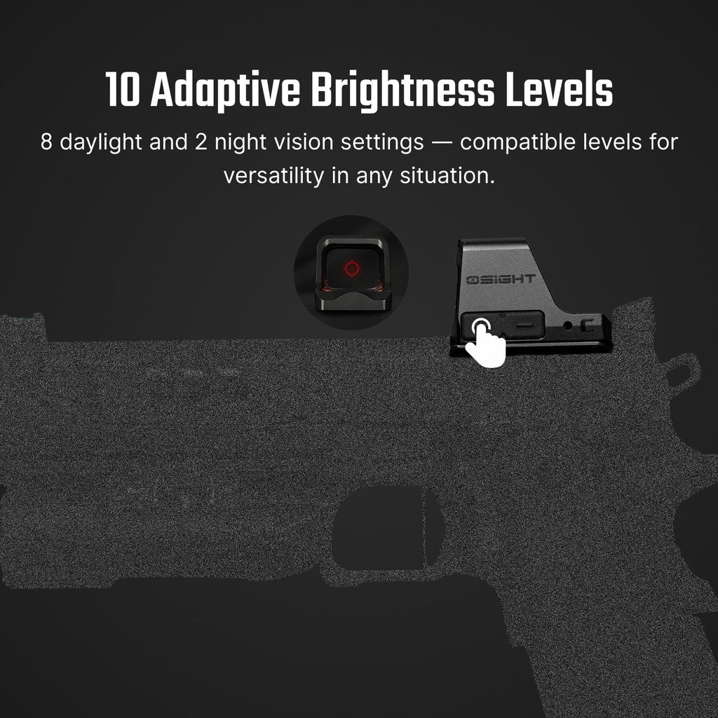 Osight C Micro Red Dot Sight, 3 MOA Dot & 32 MOA Circle Reticle, 407c/507c Footprint Open Reflex Sight, Parallax-Free Durable Sights for Full-Sized Setups