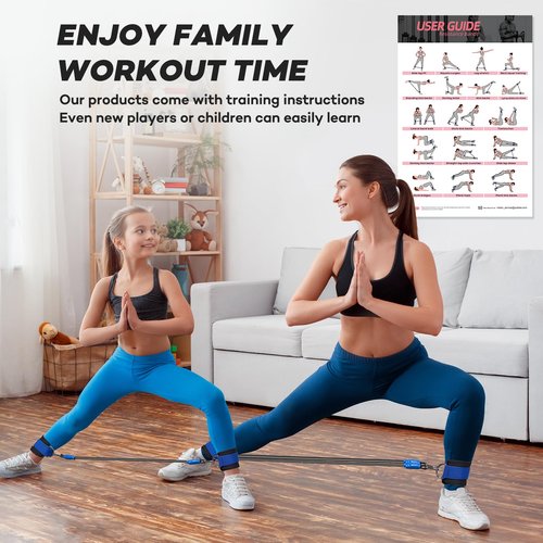Ankle Resistance Bands with Cuffs, 3 level 90 lbs Ultimate Ankle Bands for Working Out, Ankle Resistance Band for Leg, Booty Workout Equipment for Kickbacks Hip Fitness, Exercise Bands Butt Lift Women