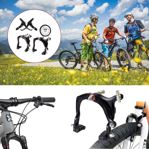 Mimoke Bike Brake Set Front and Rear Bike C Brake Caliper Include Inner and Outer Cables and Bike Brake Levers Kit Aluminum Alloy for MTB Road Bike