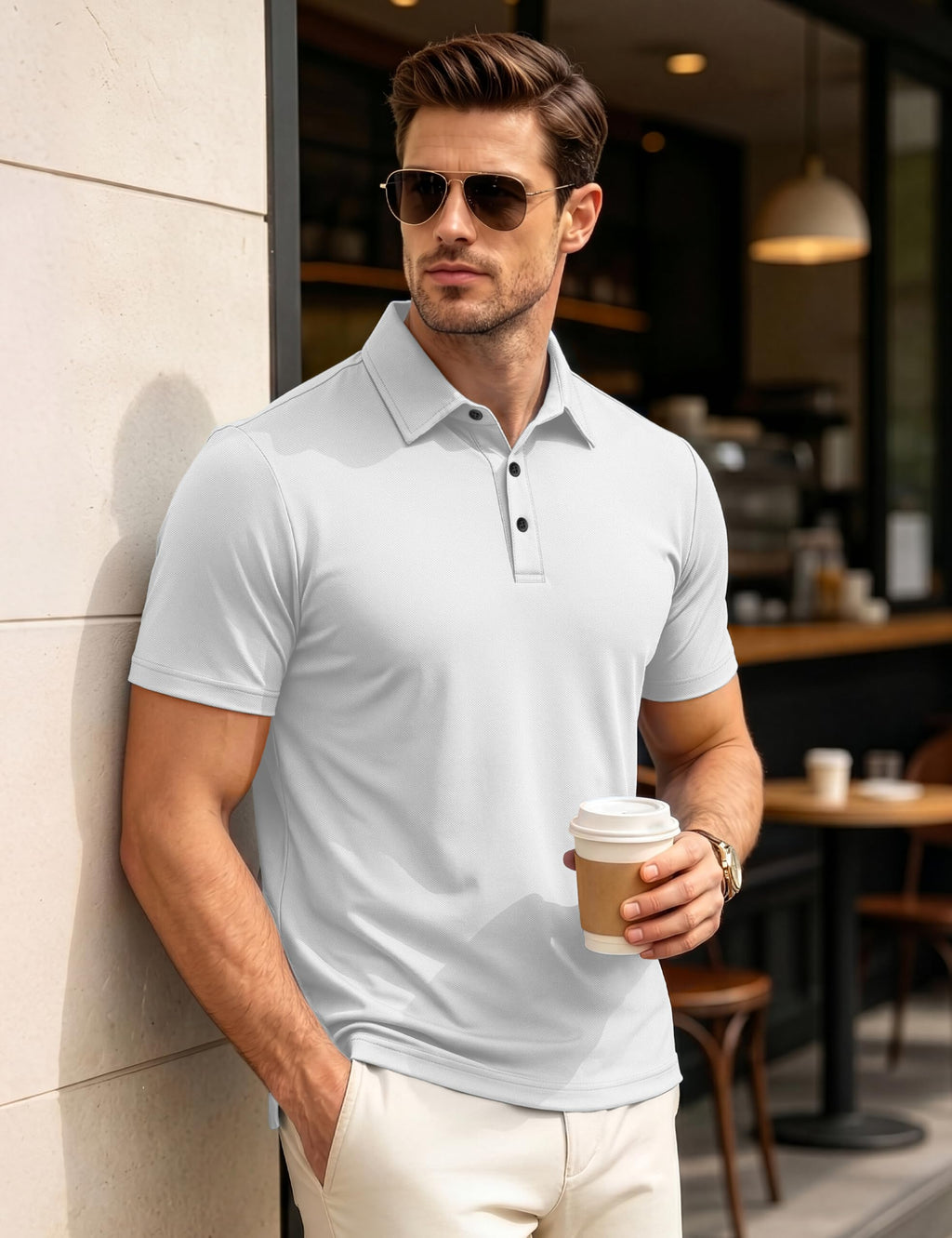 MAGCOMSEN Polo Shirts for Men Short Seeve Dry Fit Breathable Performance Golf Polos Casual Business Collared Shirt Men