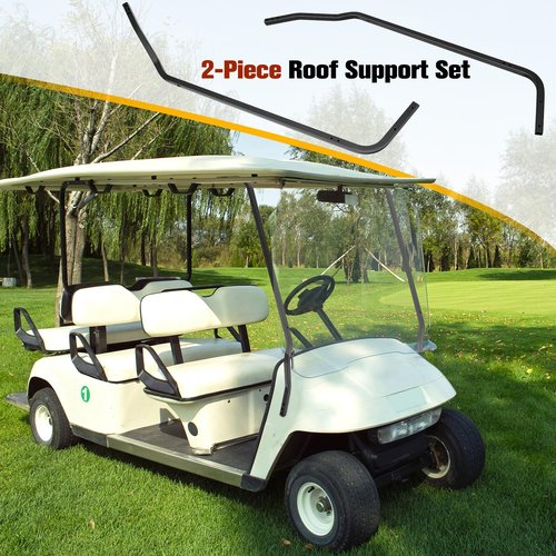 Gemscream Golf Vehicle Cart Front Roof Supports Rack Compatible with 2004-2021 Models, Coated Steel Golf Front Supports