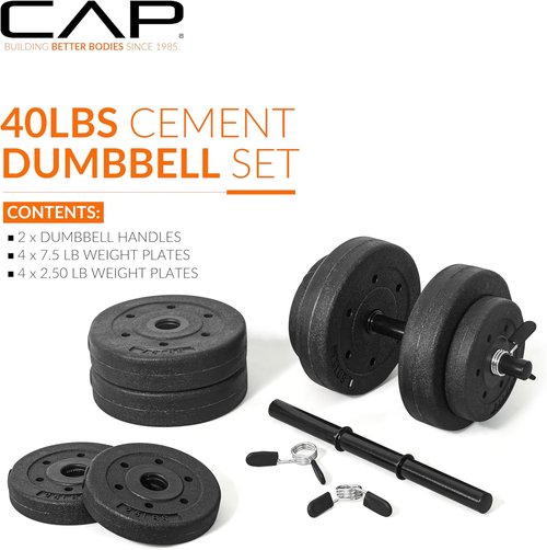 CAP Barbell 40-Pound Adjustable Dumbbell Set - Versatile Weights for Home Gym Workouts