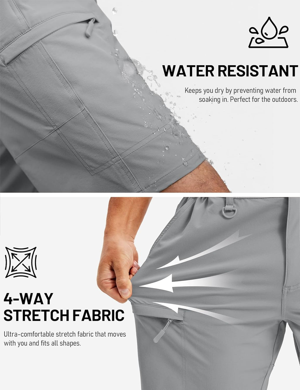 TACVASEN Men's Hiking Cargo Shorts - Quick Dry Lightweight Tactical Shorts with Multi Pockets for Outdoor Activities