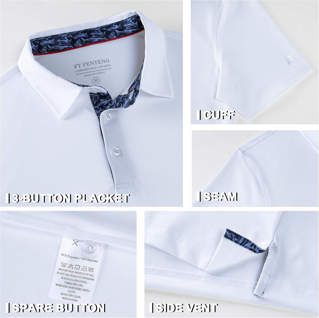 Skiennix Men's Polo Shirt - Short Sleeve Casual Dry Fit Golf Shirt in Stylish Design