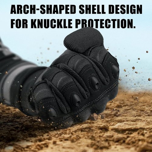 Cierto Motorcycle Gloves - Touch Screen Tactical Full Finger Gloves with Hard Knuckle | Adjustable Wrist for BMX, ATV, MTB Riding