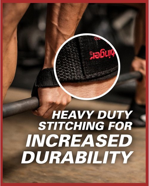 Harbinger Padded Cotton Lifting Straps - NeoTek Cushioned Wrist Support | 21.5" Length, 1.5" Width Pair for Weightlifting