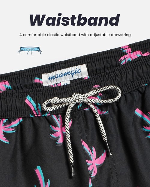 Maamgic Men's Swim Trunks - Quick Dry Bathing Suits with Mesh Lining | 7-Inch Funny Swim Shorts