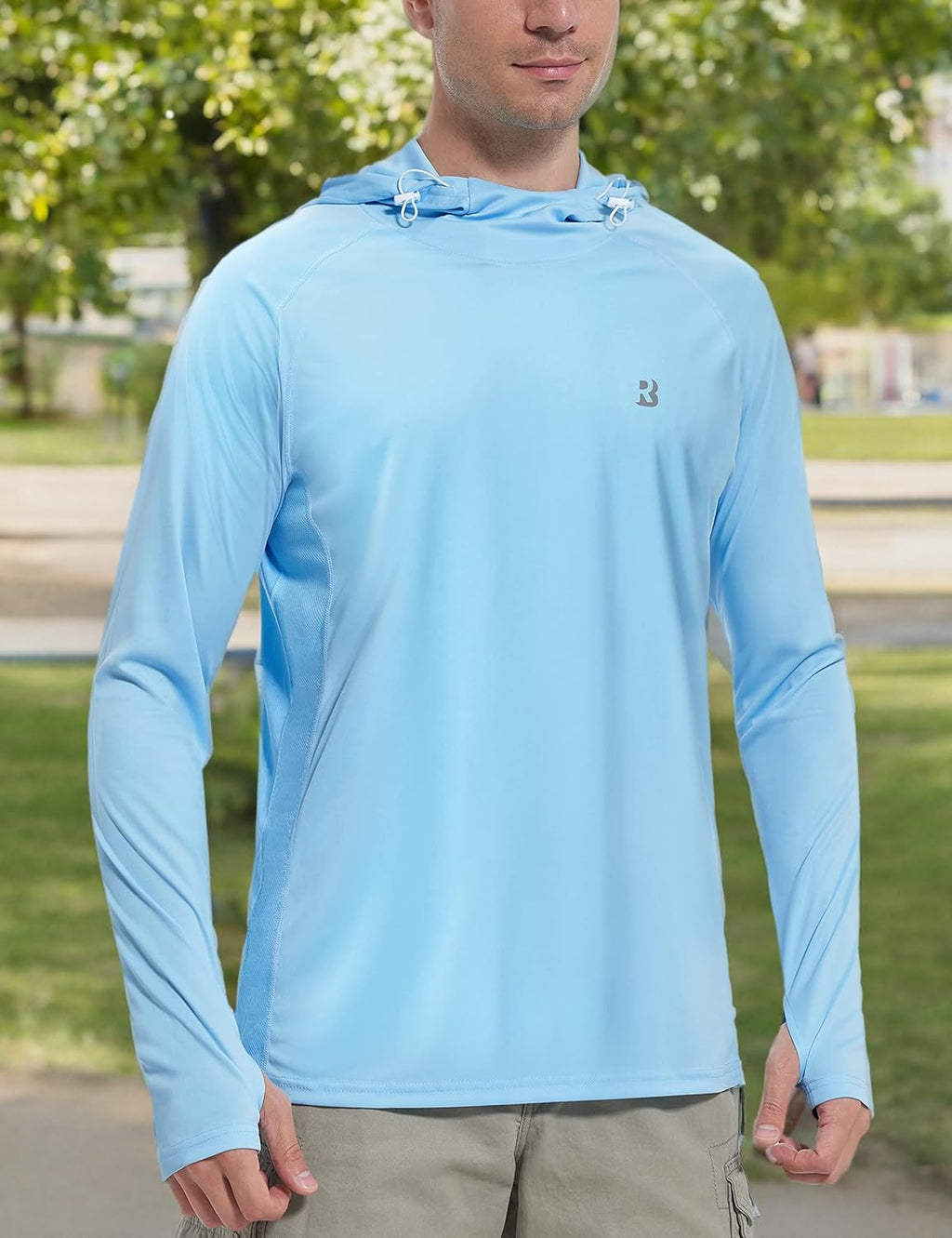 Roadbox UPF 50+ Sun Protection Hoodie - Quick Dry Long Sleeve Fishing & Hiking Shirt