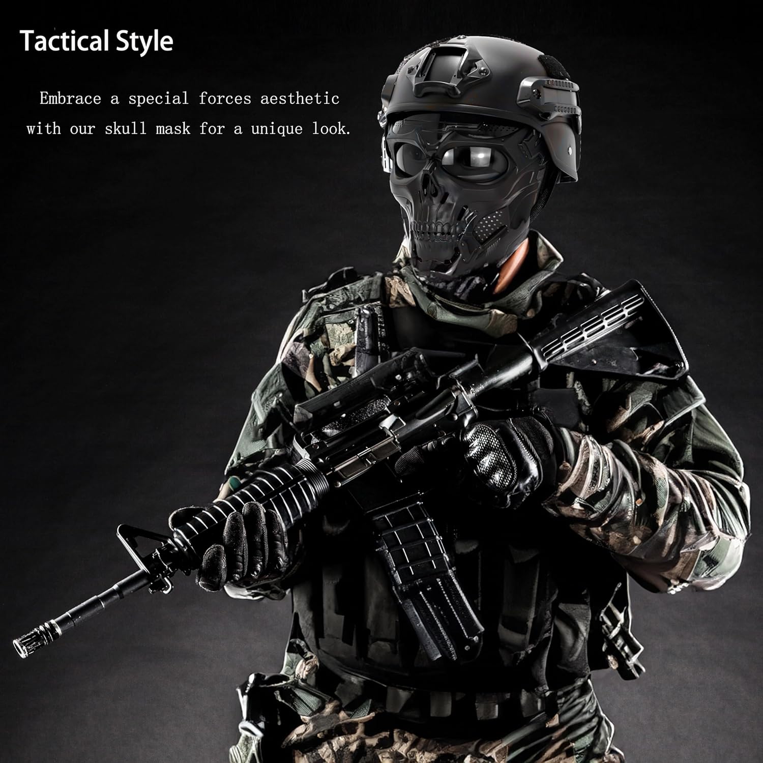 Skiennix Skull Mask - Full Face Tactical Mask for CS Survival, Shooting, Cosplay & Halloween