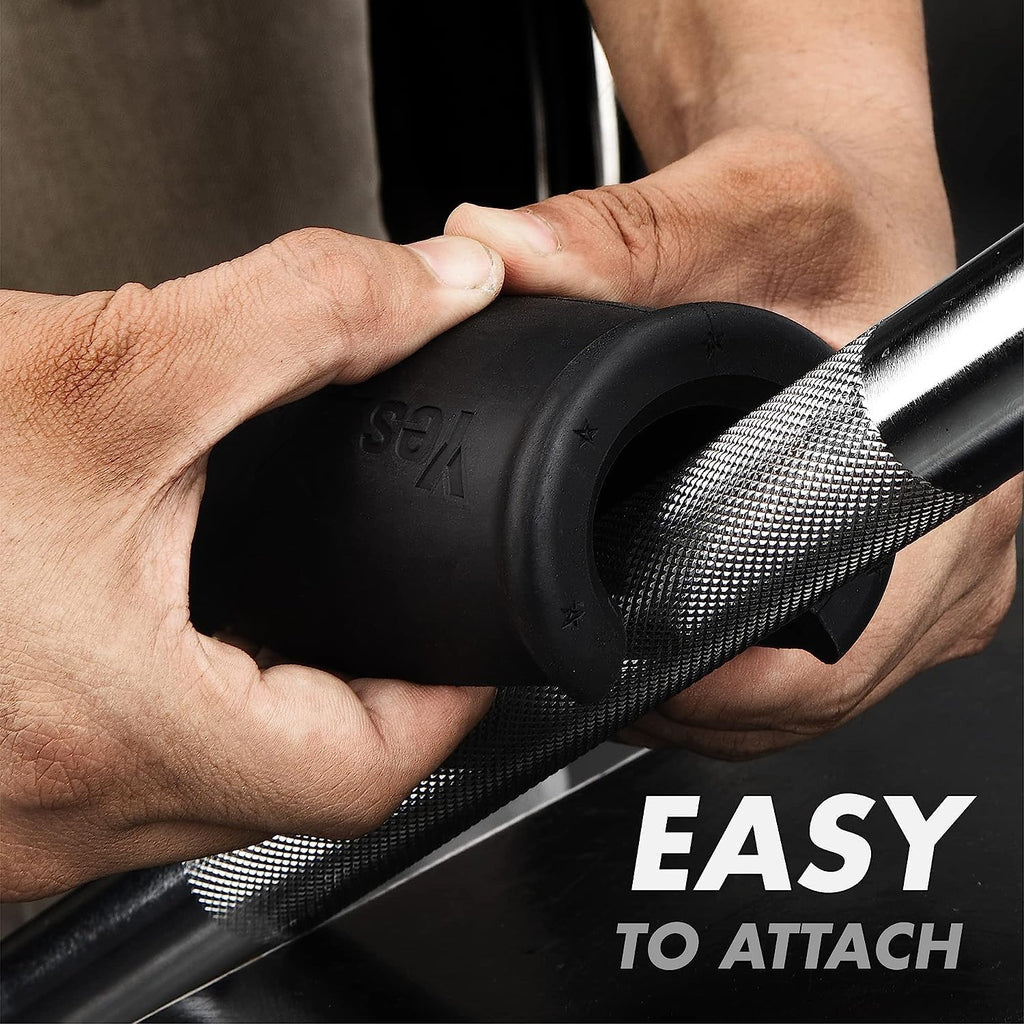 Yes4All Thick Dumbbell Handles - Firm Rubber Grips for Enhanced Forearm Strength | Weightlifting & Muscle Building