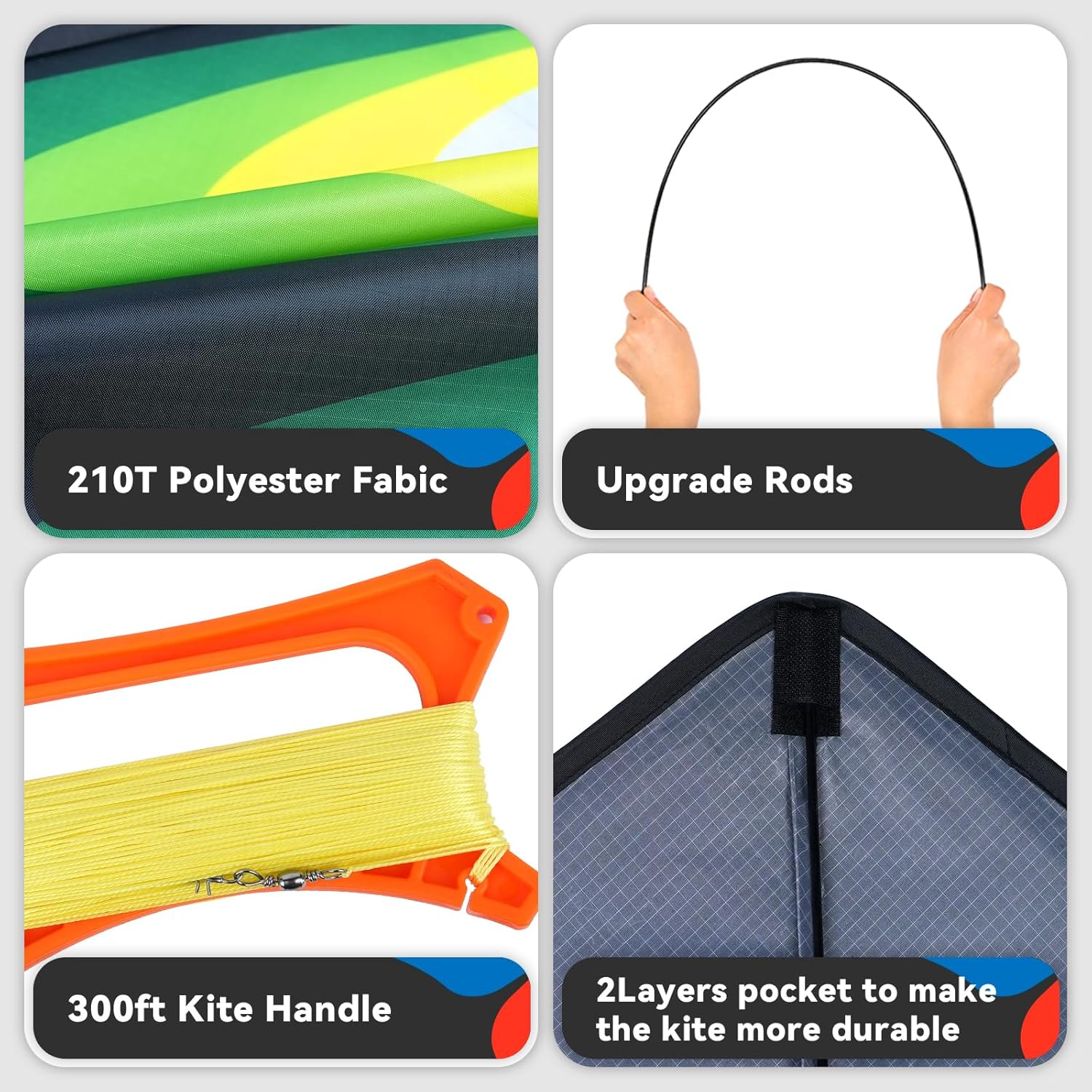 SGftre Delta Kite - Easy to Fly Single Line Kite with Tail for Kids & Adults | Perfect for Beach & Park Fun