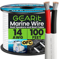 GEARit 14 Gauge Marine Wire - 100 Feet Duplex Tinned Copper Cable | Red & Black, Oxygen-Free Insulation for Boats & RVs