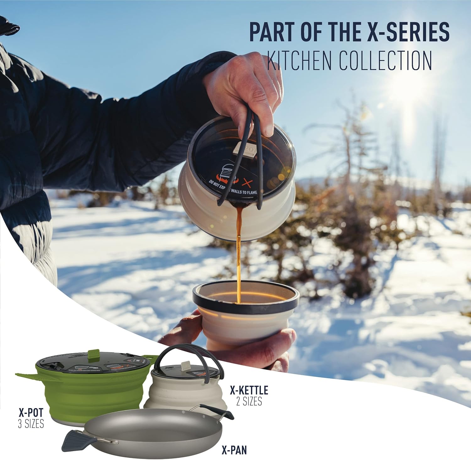 Sea to Summit X-Pot Collapsible Kettle & Mug Set - Perfect for Backpacking & Camping