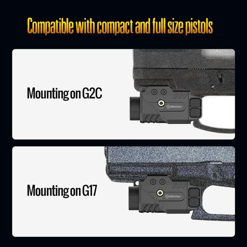 DEFENTAC Pistol Light & Green Laser Sight Combo - 800lm Tactical Flashlight with Magnetic Charging