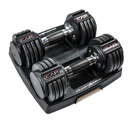 CAP 12.5 lb Pair ADJUSTABELL Adjustable Dumbbell with Contoured Full Rotation Handle, Honeycomb Design, Chrome