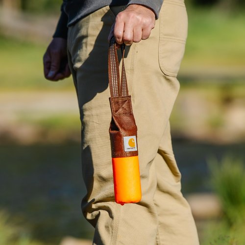 Carhartt Pet Training Tool, Dog Retrieving Bumper, Rugged Nylon Duck Canvas Training Bumper Designed for Retrieval Training, Hunter Orange, Small
