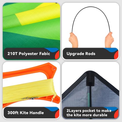 Delta Kite Set - Easy Launch for Kids & Adults | Perfect for Beach & Park Activities (Speed Triangle - G, 1)