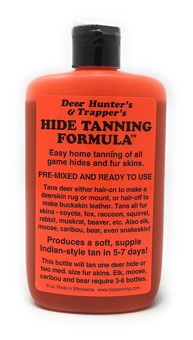 Hide & Fur Tanning Formula and Fleshing Tool Set for Trapping