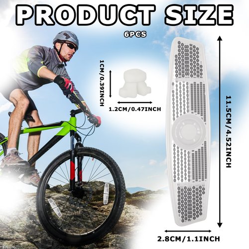 Fampery 6Pcs Bike Spoke Reflectors, Bicycle Wheel Reflectors Bicycle Reflectors for Night Riding Safety Warning Spoke Reflector for Mountain Bikes & Road Bikes