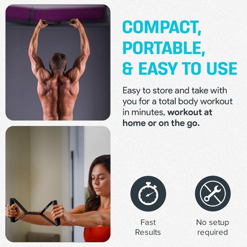 Bullworker ISO-BOW Pro Isometric Exercise Equipment: Self Resistance Stretching Strap & Workout Equipment, Portable Home Gym Exercise Straps with Handles - Yoga, Pilates, Mobility & Strength Training