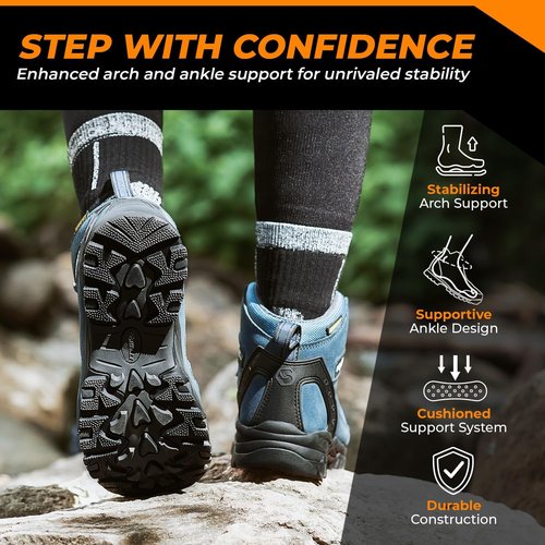 Foxelli Women's Hiking Boots - Waterproof Suede Leather for All-Day Comfort & Grip | Lightweight Design