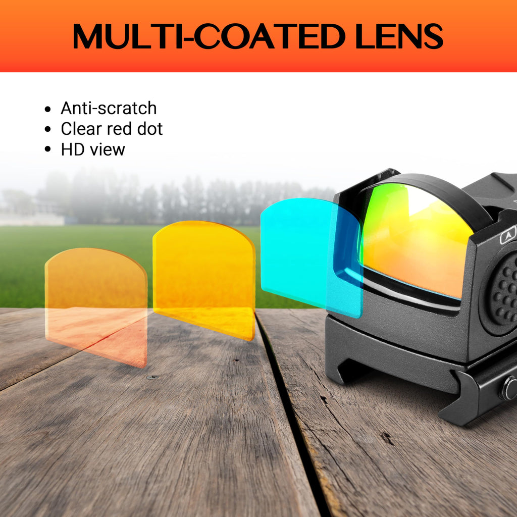 Aomekie RMR Red Dot Sight 2 MOA Adjustment for 22mm Picatinny/Weav Rail,Mini Reflex Sight Red Dot Optic with Shake Awake and 12 Brightness