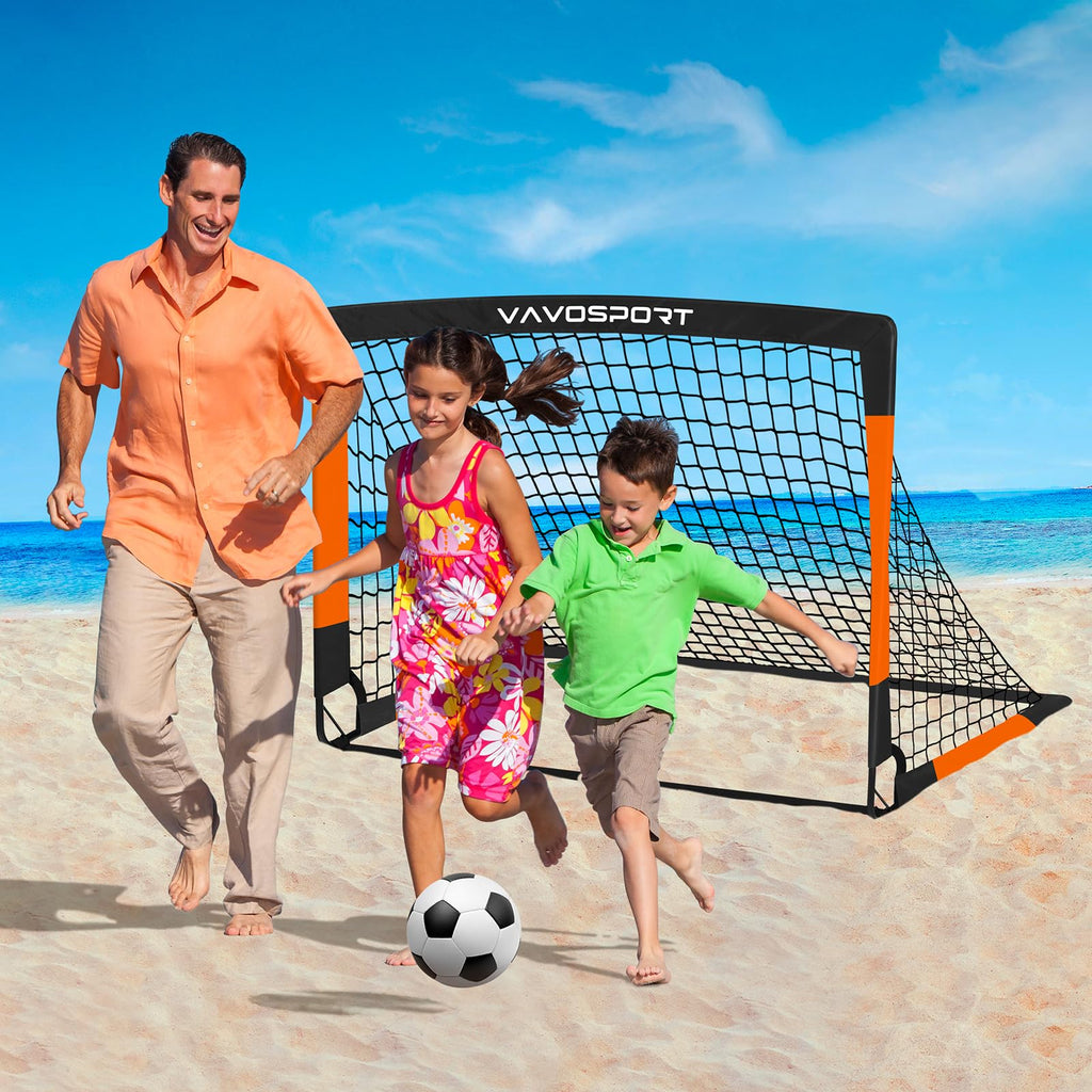 Kids Soccer Goals for Backyard Set, 2 of 4x3ft Soccer nets Portable Soccer Goal, Pop Up Mini Toddler Soccer net Training Equipment & Ball with Cones for Ages 3-14, Outdoor Games Play Gifts for Youth