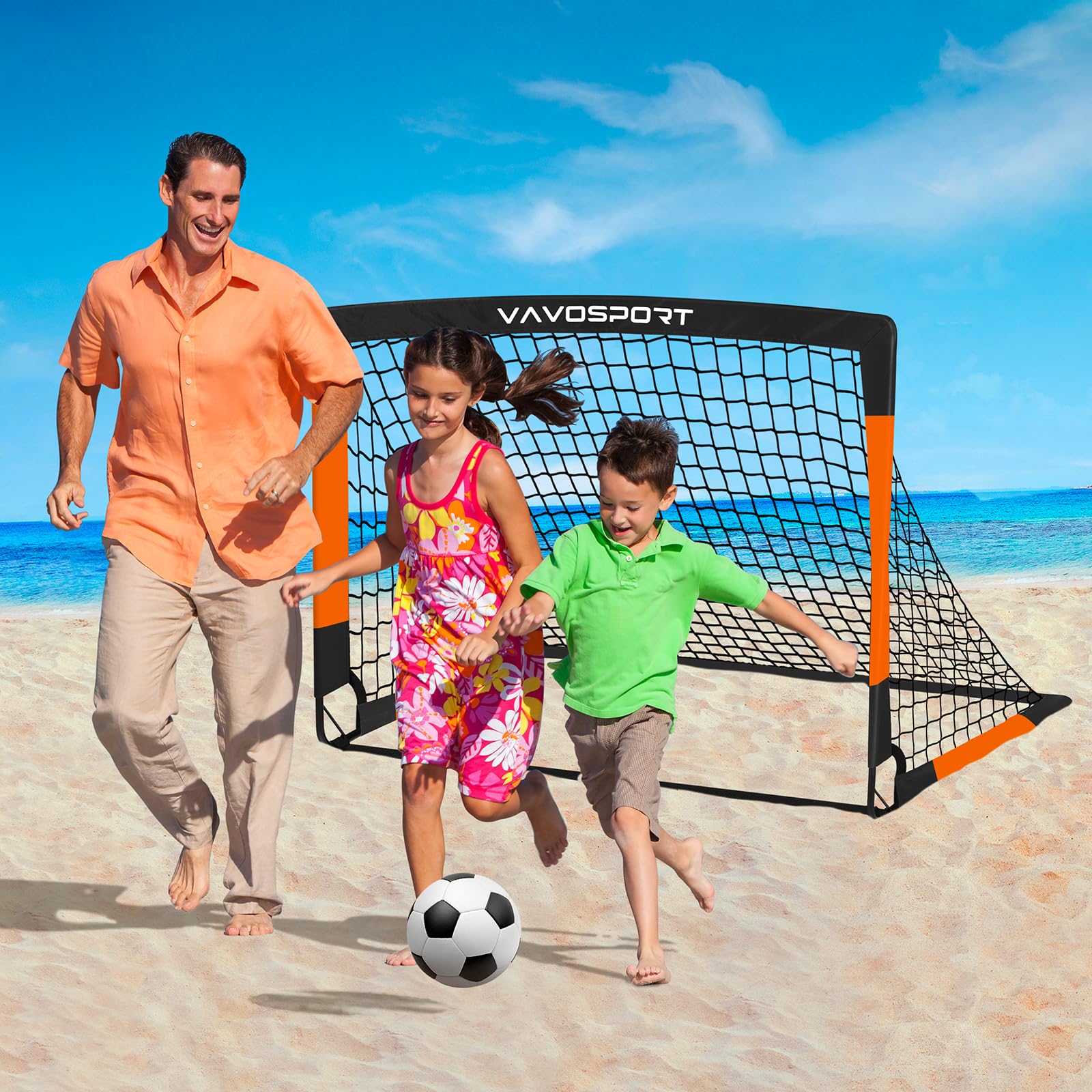 Kids Soccer Goals for Backyard Set, 2 of 4x3ft Soccer nets Portable Soccer Goal, Pop Up Mini Toddler Soccer net Training Equipment & Ball with Cones for Ages 3-14, Outdoor Games Play Gifts for Youth