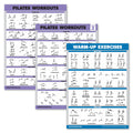 Palace Learning 3 Pack - Pilates Workout Poster Set Volume 1 & 2 + Warm Up Routine - Pilates Mat Work Exercises - Fitness Charts (18" x 24", LAMINATED)