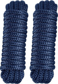 Double Braid Dock Lines by [Brand Name] - Heavy Duty Nylon Boat Ropes 3/8" x 20' with 12" Spliced Eye - Soft, Durable Marine Lines for Pontoon & Light Boats (Navy Blue)