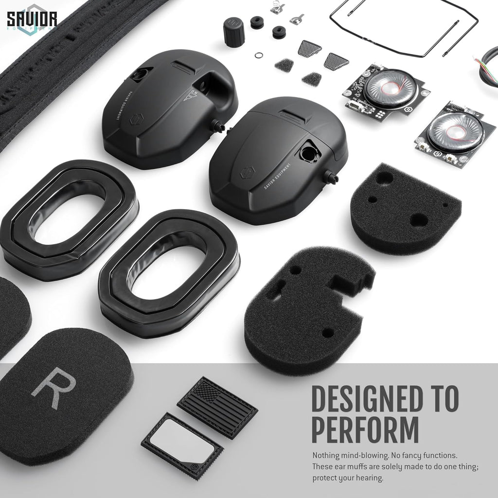 Savior Equipment Apollo Electronic Earmuffs - Noise Cancelling Headset with Gel Ear Pads, 24dB NRR