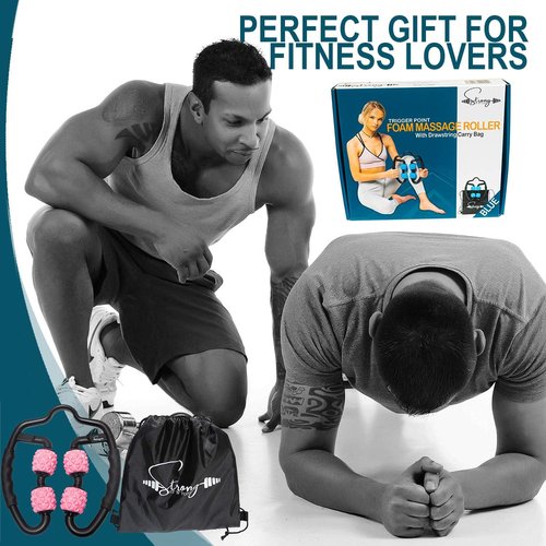 Fit Roller Pro Foam Roller - Deep Tissue Massager with Drawstring Gym Bag | High Density Myofascial Tool for Legs