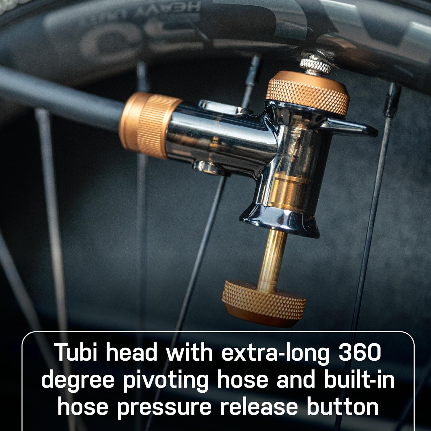 Topeak JoeBlow Tubi 2Stage Bike Pump - High-Pressure Floor Pump for Tubeless & Standard Tires | Durable Steel & Aluminum Design