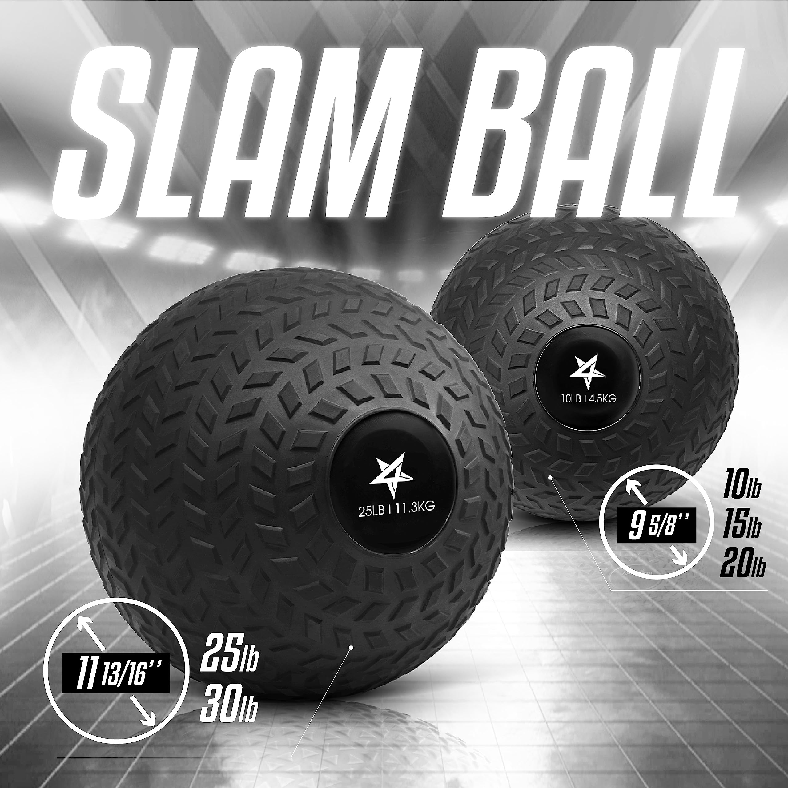 Yes4All Slam Ball, No-Bounce Ball for Exercise, Cross Training and Core Strength Workout