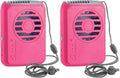 O2COOL Rechargeable Neck Cooling Fan - Portable Battery-Powered Design | 2-Pack in Pink