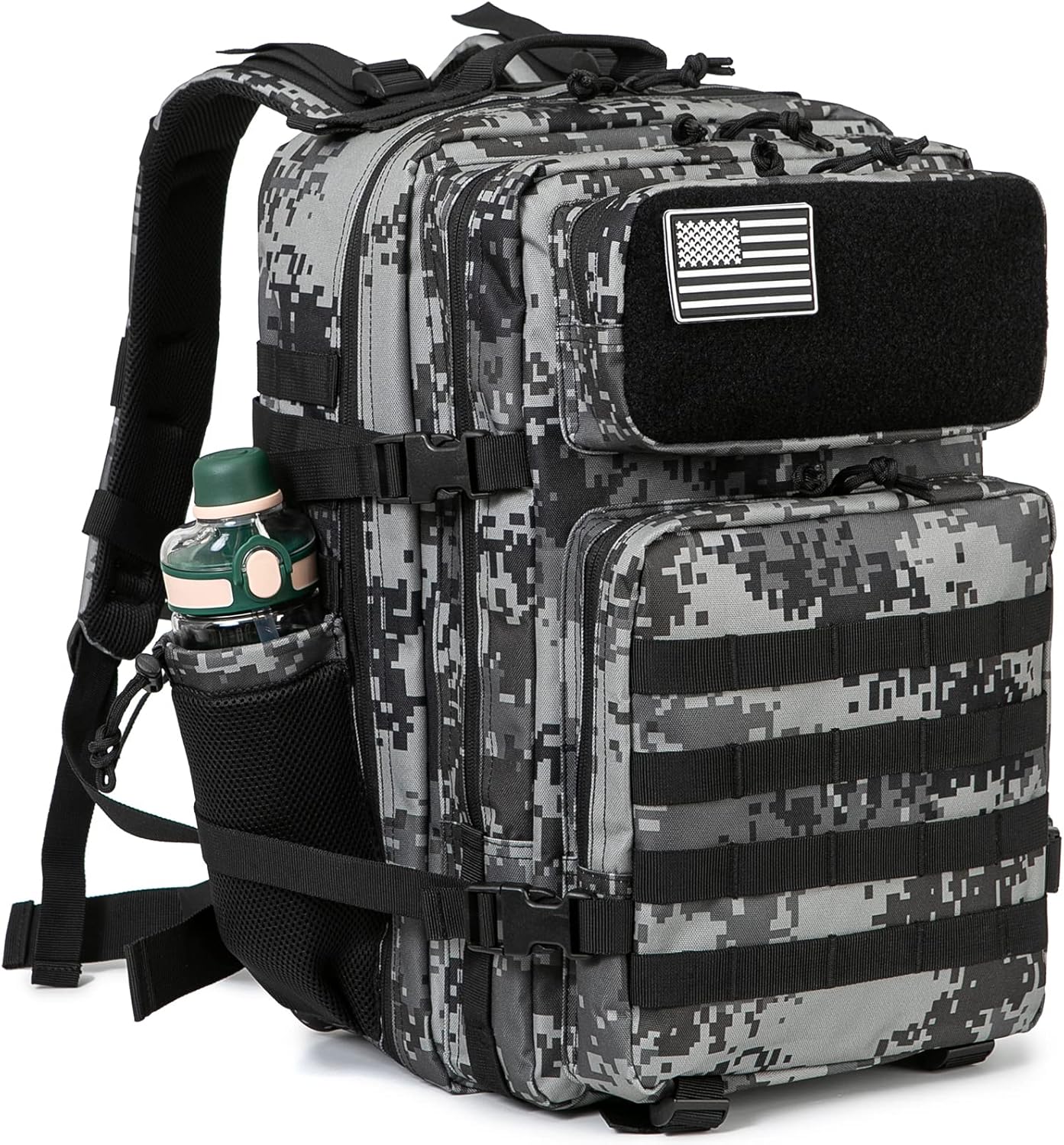 QT&QY Military Tactical Backpack - 25L/45L Molle Daypack for Men | Durable Hiking Rucksack with Bottle Holder