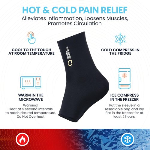 CopperFreeze™ Ankle Sleeve - Hot & Cold Therapy for Pain Relief, Swelling & Injury Recovery - One Size